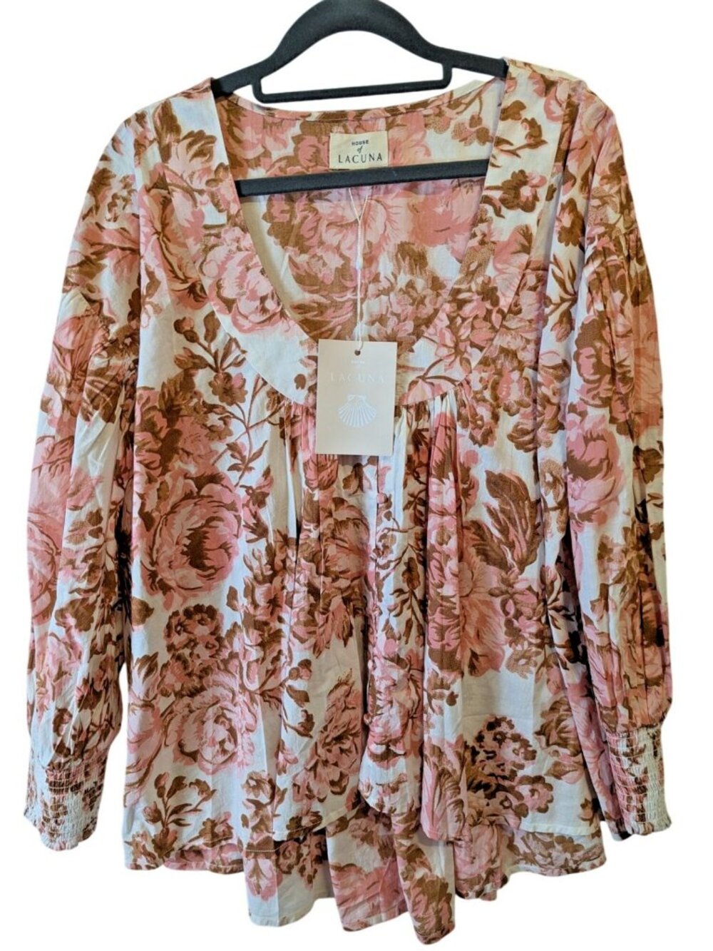 House of Lacuna Lou Lou Blouse S/M Rose Rust Boho Cottagecore Poet Top